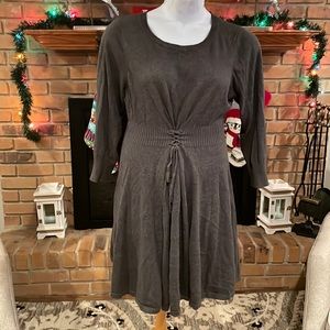 Torrid Gray Cinched Waist Sweater Dress 2X